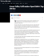 Green Valley Grill makes OpenTable's Top 100 list Greensboro News and Record article thumbnail